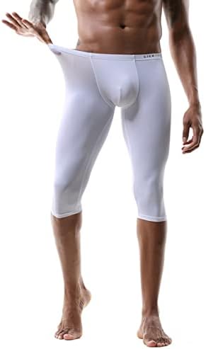 3/4 גברים של דחיסת מכנסיים גרביונים חותלות ספורט שכבה בסיסית עבור ריצה אימון פעיל יוגה