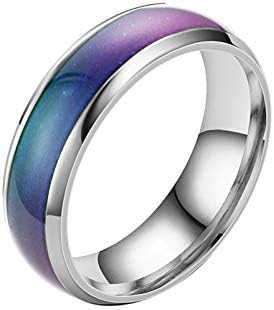 שנה טבעת אצבעות רגש צבע לנשים תכשיטים להקת נירוסטה משתנה להקת חתונה צבעונית למבוגרים