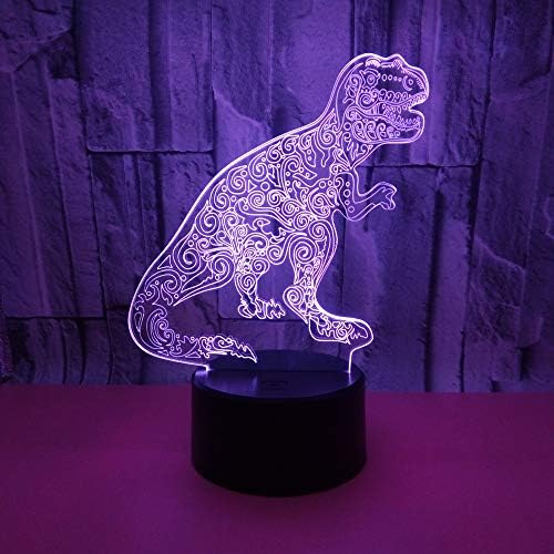 דינוזאור אור צעצועים 3 ד אשליה אופטית מנורה עם מגע & מגבר; שלט רחוק & מגבר; 16 צבעים שינוי שולחן שינה תפאורה עבור בנים או בנות,יום הולדת