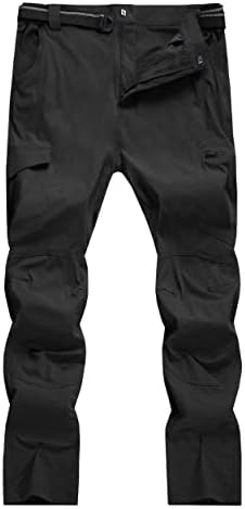 מכנסי מטען של Wenronsta מכנסי מטען יבש מהיר משקל קל עמיד למים 6 כיסים