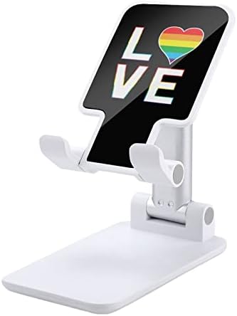 אהבה הומוסקסואלית קשת טלפון סלולרי להטבים עמדת טלפון שולחן עבודה מתקפלת זווית גובה זווית מתכווננת מעמד יציב בסגנון שחור