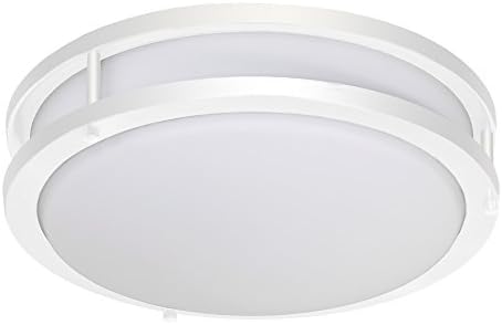 תאורת ג 'סקו ס מ 403-30 וואט 3000 קראט מתקן תקרה עגול עכשווי עם גוון זכוכית, לבן, 12