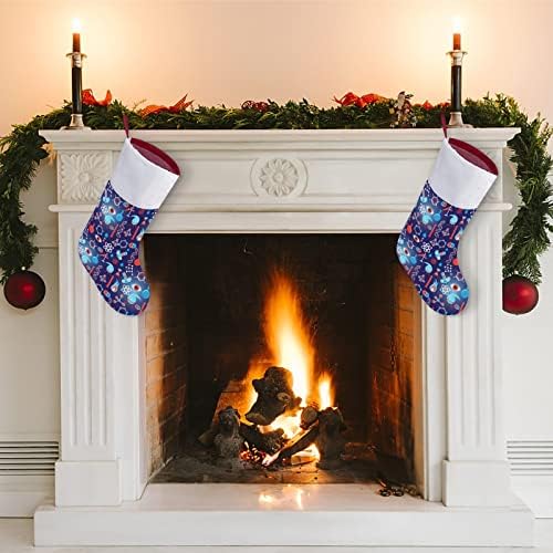 גרפיקה כימית יפהפיה לחג המולד גרביים תלויים גרביים להדפיס קישוטי אח עץ חג המולד