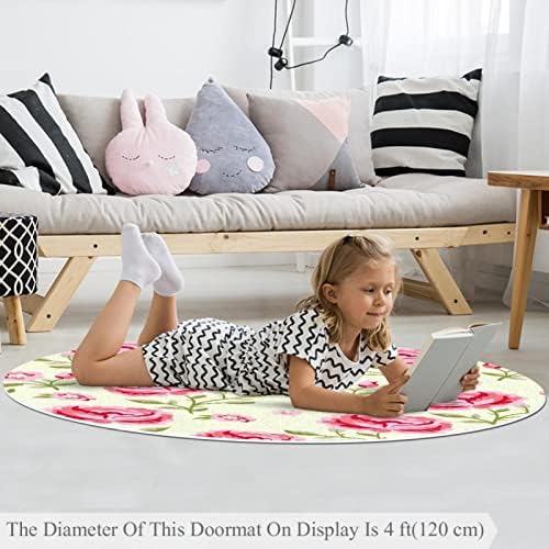 Llnsupply בגודל גדול 4 מטר ילדים עגולים אזור משחק שטיח שטיח פרחים דפוס משתלת כרית שטיח לא להחליק ילדים שטיח פליימת משחק ילדים מחצלת