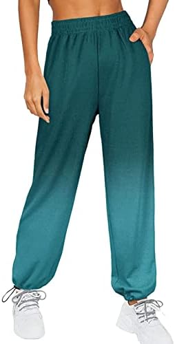 מכנסי טרנינג אופנה של Dreamlascar לנשים מכנסי טרקלין רופפים עם כיסים עם מכנסי יוגה ספורטית מותניים גבוהים