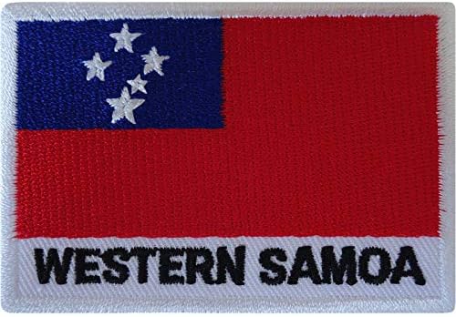 דגל סמואה מערבי ברזל על תיקון תפור על בד פולינזיה סמואני תג רקום