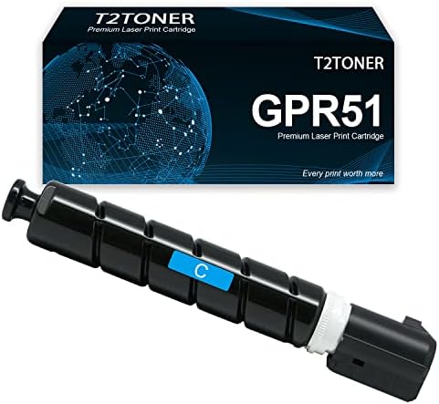 T2Toner מיוצר מחדש תשואה גבוהה gpr51 חזרות טונר מחדש למחסנית Canon ImagerUnner Advance C250 C250IF C350 C350IF מדפסת .1 ציאן ...