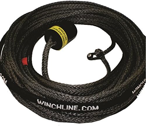 Winchline.com 7/16 x 80 'קו אש שחור עם אצבעון ומבודד Fairlead