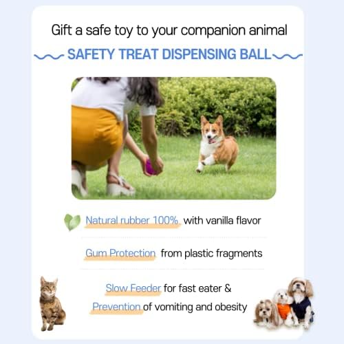 Butler Butler Pet Gribber Treat Ball Beal Beal-טפלו בפיזור וניקוי שיניים צעצוע כלבים, כדור מזין לא רעיל ולא סגר