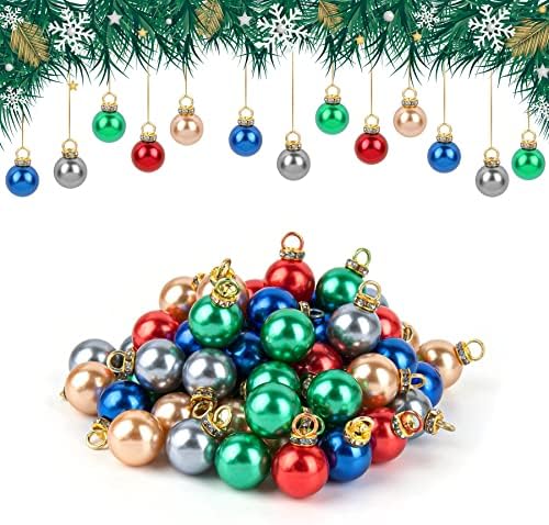 Framendino, 80 חבילות מיני כדורי חג מולד ססגיים קישוטי עץ חג המולד קישוטים תלויים כדורי קישוט מפלסטיק לעצי חג המולד עיצוב מסיבת חתונה