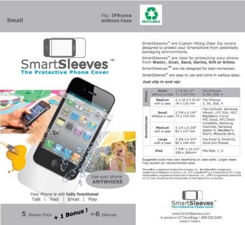 SmartSleeves שרוולי PS24A לאייפון 3/3G/3GS/4/4S - חבילה אחת - אריזה קמעונאית - ברור