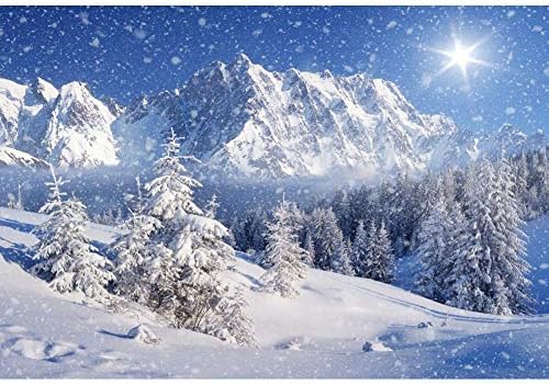 יונגפוטו 8 * 6 רגל חורף יער רקע פתיתי שלג שמש כחול שמיים שלג הר חג המולד רקע לצילום חדש שנה חג המולד תמונה רקע