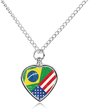 ברזיל וארה ' ב דגל מודפס לחיות מחמד כד שרשרת עבור אפר לב שריפת גופות תכשיטי זיכרון תליון אפר מחזיק עבור כלב חתול