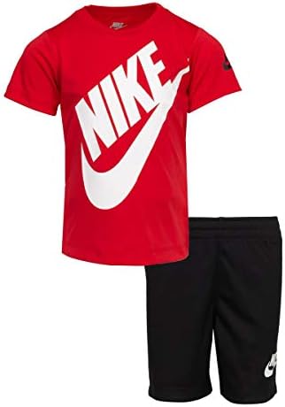 נייקי בנים פוטורה חולצת טריקו / מכנסיים קצרים סט 2 חלקים אוניברסיטה אדום / שחור 86פ024-ר1נ