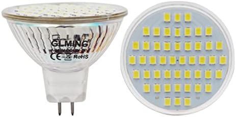 גלמינג מר 16 גו 5.3 מנורת כיסוי זכוכית בסיס דו-פינים 48-2835 מנורת לד אור זרקור 3 וולט נורות פנימיות 12 וולט 12-24 וולט חבילה לבנה מגניבה