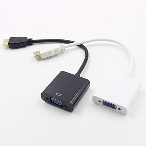 Eccus - כבלים HDMI סוג A עד מתאם ממיר VGA כבל הארכת נתונים זכר לנקבה מתאם VGA 15 סינים ל- HDMI שחור/לבן -