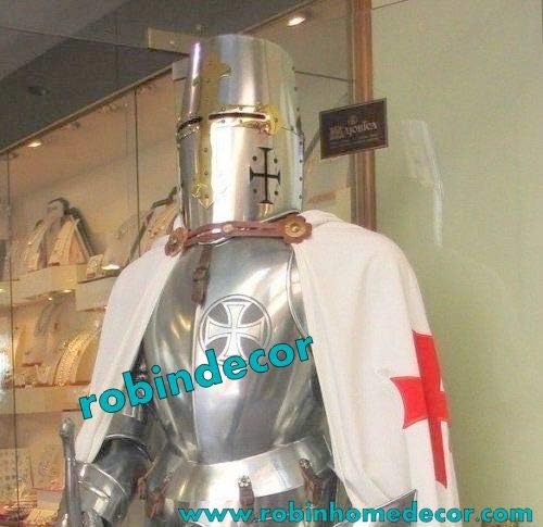 רובין מייצא פרימיום מקורי ליל כל הקדושים ימי הביניים חליפת אביר של שריון קרב טמפלרי עמדת שריון גוף מלא
