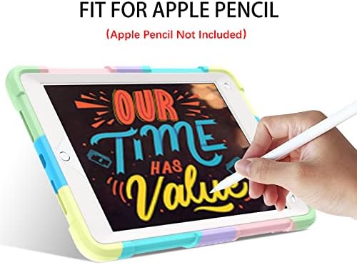 Duedue iPad 10.2 תיק דור 9/8/7 2021/2020/2019, כנפי פרפר בעיטה עם מחזיק עיפרון כבד מחוספס אטום זעזועים.