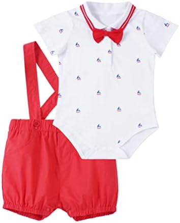 תינוקת תינוקת קיץ קיץ כותנה ג'נטלמן שרוול קצר שרוול קשת רומפר מתלה מכנסיים קצרים סט תלבושת