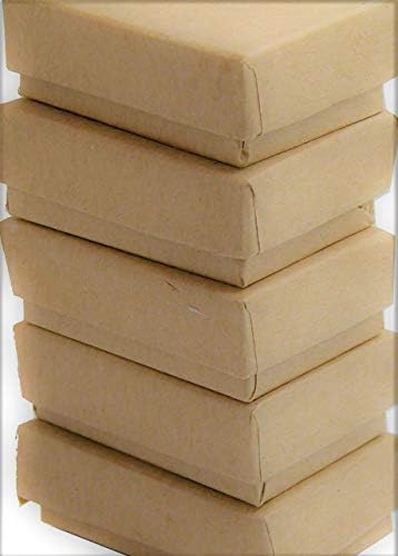 N'IcePackaging - 100 קופסאות תכשיטים של עגיל כותנה מיובאת כותנה כפרית - עבור טבעות/עגילים/תכשיטים קטנים ותליונים - 2 1/8 x 1 5/8 x 3/4