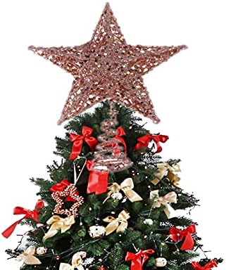 טופרי עץ חג המולד 7. עץ חג המולד 8 אינץ 'כוכב ברזל טופר נוצץ עץ חג המולד קישוט קישוט קישוטי חג המולד כוכב עץ חג המולד