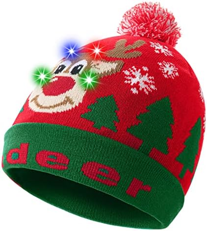Yeigurua מדליק כובעי חג המולד כובע חג המולד כובע חג המולד כובע עץ חג המולד מצחיק משוגע לנשים מתנות גברים
