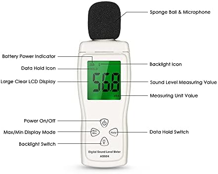 Quul Mini Digital Sound Sound Meter LCD LCD Display Doise Doise Noise Instruct