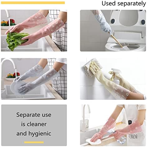 קק לשטיפת כלים ניקוי כפפות 6 זוגות-לשימוש חוזר גומי כפפות החלקה כביסה מטבח גינון ביתי כפפות