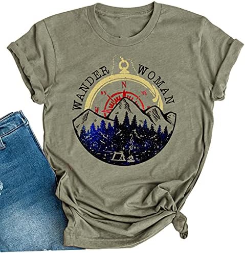 משוטט נשים הרים קמפינג חולצת טריקו קמפינג קיץ טיול חולצות חופשה