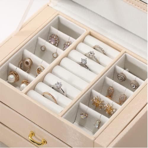 Larxrehy נייד קופסא קופסת תכשיטים רב-פונקציונליים של PU