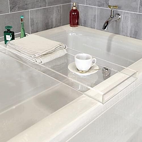 GRETD אמבטיה לאחסון מתלה אמבטיה מגש מדף שקוף אמבטיה רב פונקציונלי כלי אמבטיה מדף אחסון מגבות