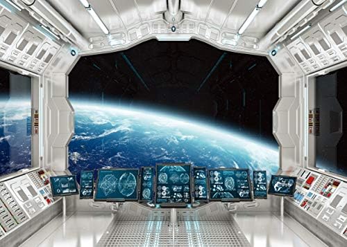 LYWYGG 7x5ft חלל הפנים רקע עתידני המדע הבדיוני צילום תפאורות תחנת החלל חללית התא צילומים בסטודיו אביזרים CP-187