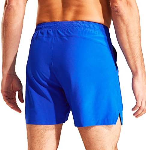 היימונט 5 אינץ 'גברים יבש בכושר יבש מכנסיים אתלטים עם כיסים, מכנסי אימון כושר קלים עמידים במים.