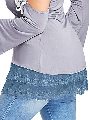 תחרה לקצץ חולצה מרחיבי לנשים מתכוונן שכבות בתוספת גודל מזויף למעלה נמוך לטאטא מיני חצאית מזדמן טיז חולצה מאריך