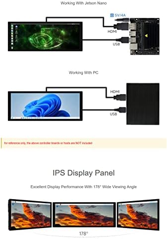 Xygstudy Raspberry Pi 9.3 אינץ 'תצוגת מגע קיבולית, בהירות גבוהה, 1600 × 600, לוח זכוכית קשוחה אופטית, ממשק HDMI, IPS