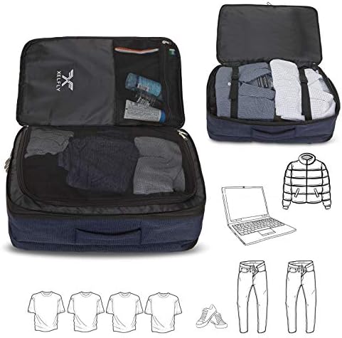Xelfly - תרמיל מזוודות מחשב נייד - תרמיל נסיעות לתיק נשיאה להרחבה מתאים למחשב נייד 17 אינץ '