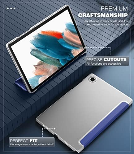 מקרה Timovo Slim Case עבור Galaxy Tab A8 10.5 Case 2022 SM-X200/ SM-X205, דק שקוף שקוף חלבית קשה מארז הגנה משולש-קיפול עבור סמסונג גלקסי