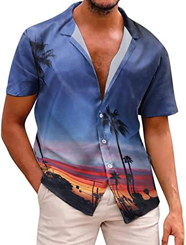 חולצות גוויאברה קובניות מודפסות של חוף גברים