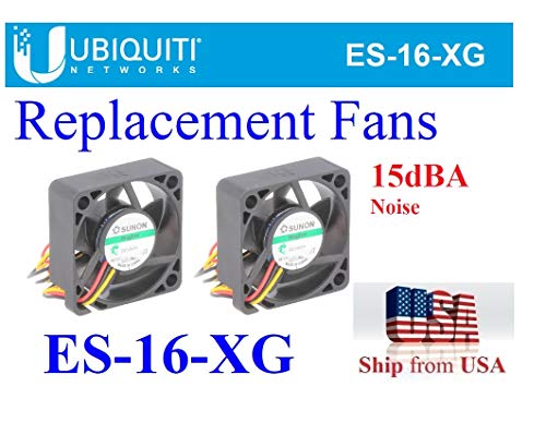 מאווררי החלפה שקטים 2x חיצוניים, התואמים ל- Ubiquiti ES-16-XG Edgeswitch