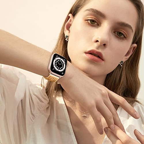 Tensea for Apple Watch Series 8 & 7 41 ממ, נירוסטה מפלדת נירוסטה צמיד ציצית ציצית ואביזרי מארז מגן מסך Apple Watch
