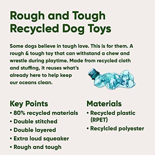 BECO חבר כוכבי ים צעצוע של כלבים רכים SQUAIKER עשוי עם חומרים ממוחזרים, תפרים כפולים ושכבה, גדול לכל גדלי הכלבים והגורים