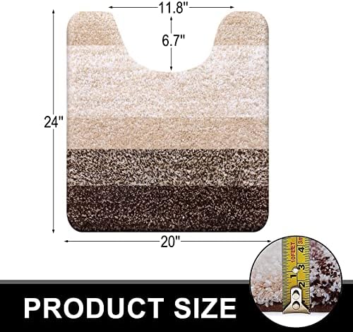 שטיחי אסלה יוקרתיים במיוחד בצורת פרסה, שטיחי אמבטיה מיקרופייבר רכים וסופגים במיוחד, שטיחי אמבטיה שאגי קטיפה החלקה, שטיפת מכונה יבשה, שטיחי