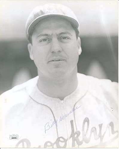 בילי הרמן חוף חתימה 8x10 B/W תמונה ברוקלין דודג'רס JSA - תמונות MLB עם חתימה
