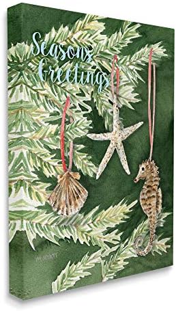 ברכות עונת העונה של Stupell תעשיות ימיות עץ חג המולד, עיצוב מאת מליסה הייאט LLC קיר קיר קיר, 24 x 30, ירוק