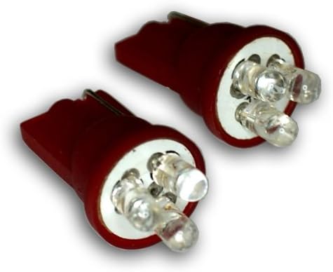 TUNINGPROS LEDFS-T10-R3 LED קדמי נורות נורות T10 T10, 3 סט אדום 2-PC אדום