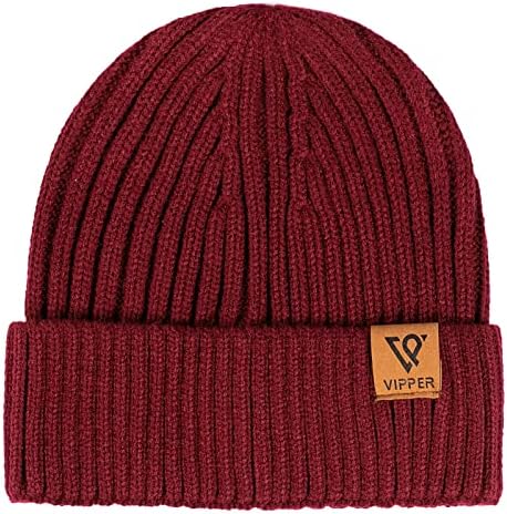 כובעי כפה של Vipper לגברים מפוספסים חורפי חורף סרוג כובע סריג חבר'ה חמים כובעי גרב יוניסקס