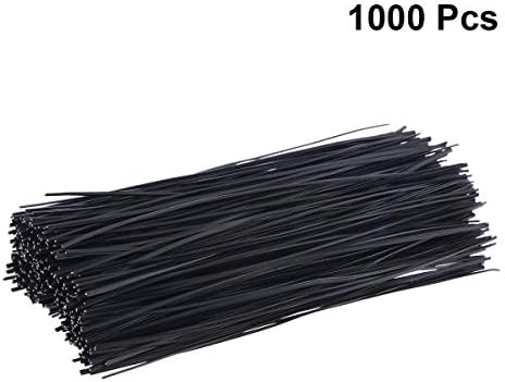 קשרים שחורים 1000 יחידות שחור 15 סמ מפלסטיק חוט ברזל מצופה מפלסטי