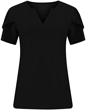 נשים של חולצות בתוספת גודל חולצות קצר שרוול פרחוני מודפס טיז מתגנדר מקרית כותרת שרוול צווארון חולצות חולצה