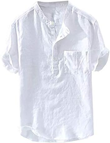 חולצת טריקו של הנלי גברים חולצות כותנה כפתור חוף חוף צמרות חוף שרוול קצר משקל קל משקל קל משקל